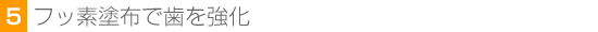 5.フッ素塗布で歯を強化